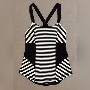 lululemon athletica Black and White Striped Tank Top